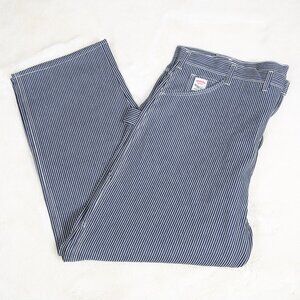 VINTAGE DEADSTOCK Pointer Brand Hickory Striped Carpenter Jeans Size 46x30